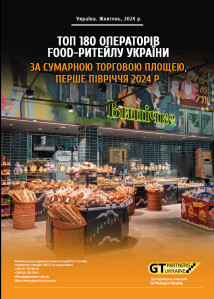 ТОП 180 операторов food-ритейла Украины по суммарной торговой площади, первое полугодие 2024 г. (список сетей)