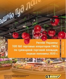 ТОП 160 торгових операторів FMCG за сумарною торговою площею, перша половина 2020 р.