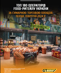 ТОП 180 операторів food-ритейлу України  за сумарною торговою площею, перше півріччя 2024 р. (список мереж)