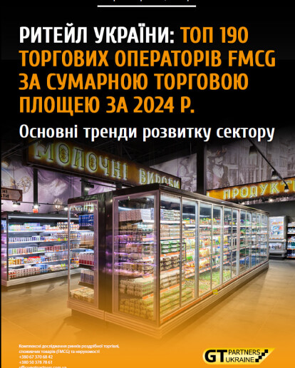 Рейтинг 190 найбільших food-ритейлерів України за сумарною торговою площею за 2024 рік