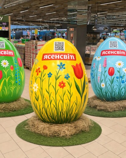 Ясенсвіт дарує святкові емоції: Великодні інсталяції та інтерактивна гра з MEGOGO