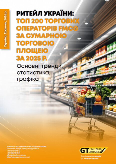 Ритейл Украины: ТОП 200 торговых операторов FMCG по суммарной торговой площади за 2025 г. Основные тренды, статистика, графика (мини-отчет)