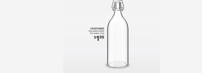 IKEA представила пляшку для води CRISTIANO слідом за галасом навколо Роналду і Сoca-Cola