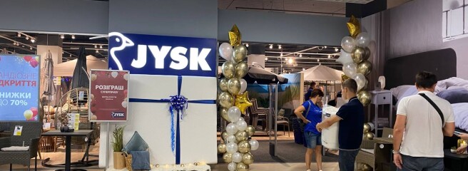 JYSK открыл новый магазин в Одессе ТЦ «Меркурий» и обновлен в Полтаве в ТРЦ «Киев»