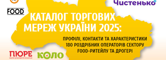 Каталог торгових мереж України 2025: Профілі, контакти та характеристики 180 роздрібних операторів сектору food-ритейлу та дрогері